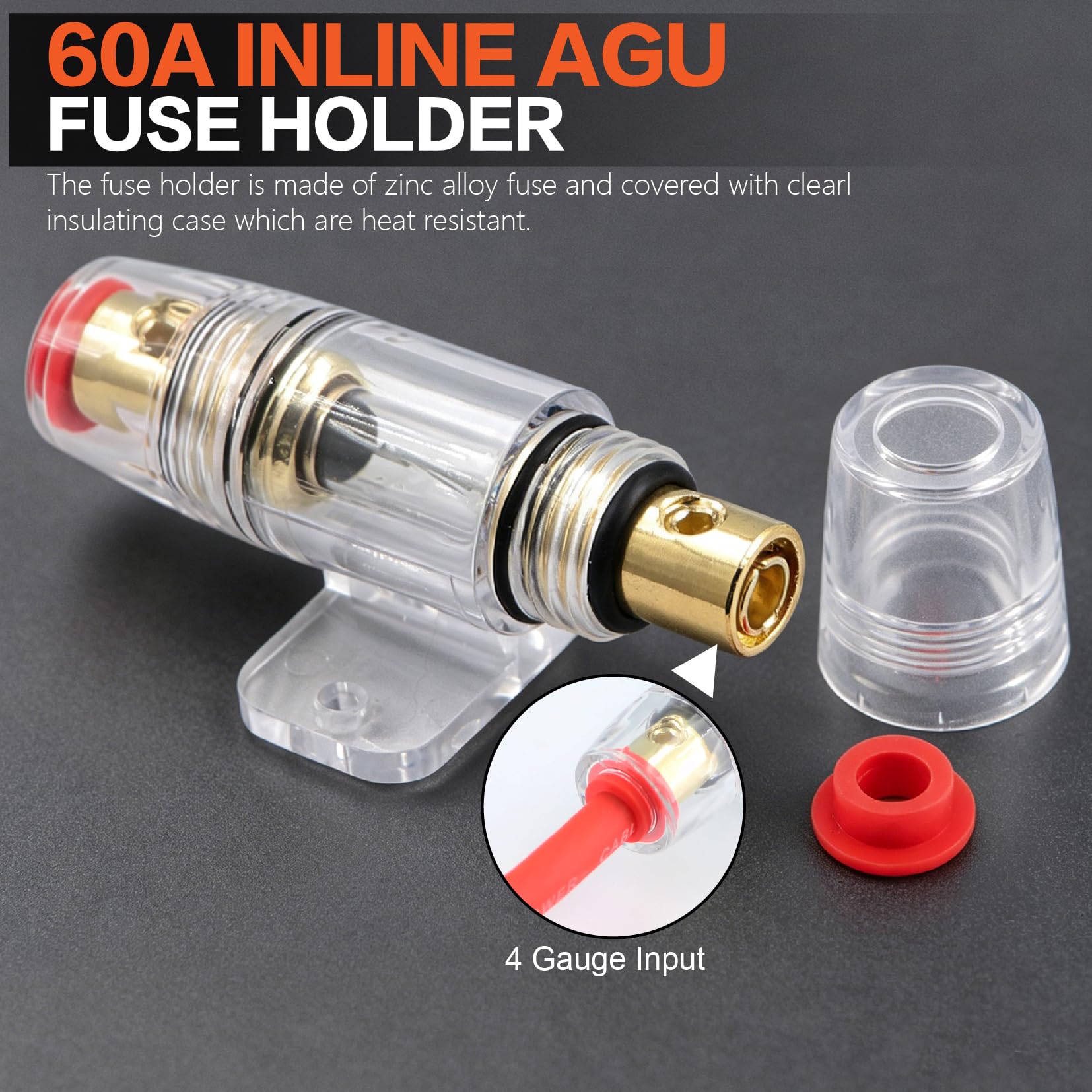 Kit de câblage complet pour amplificateur de voiture avec contrôleur de niveau de caisson de basses à distance – Câble d'alimentation/de terre CCA 1000 W, câble RCA, fil de haut-parleur, fusible 60 A