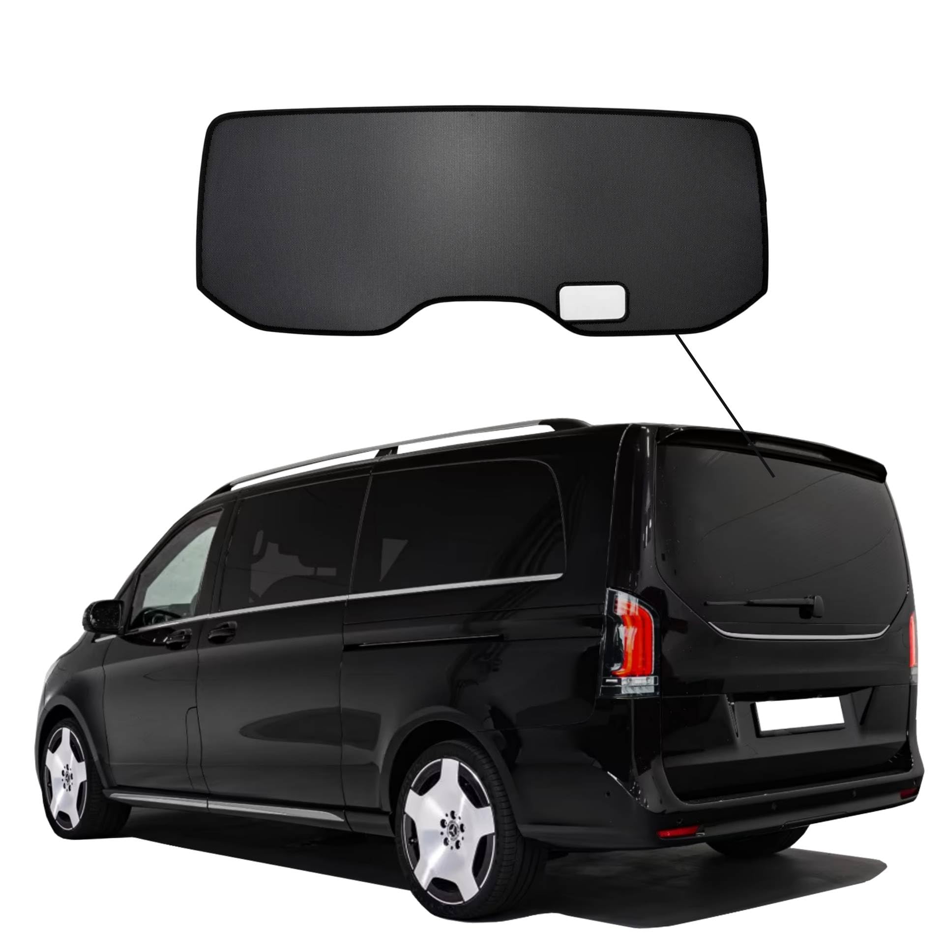 Premium SunClip Auto Sicht- & Sonnenschutz kompatibel mit Mercedes V-Klasse 2024- Heckscheibe INKL Tasche
