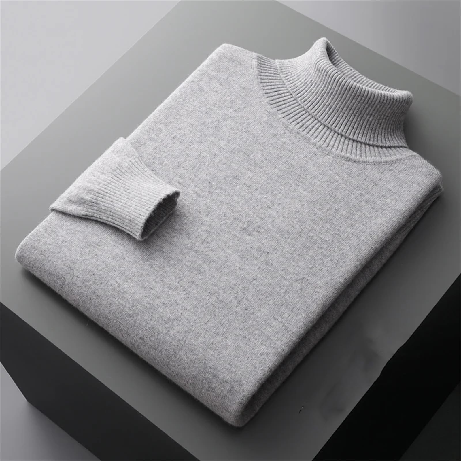 Mkjuuior Winter Merino Wolle Pullover Herren Rollkragen Kaschmir Pullover Verdickt Warm Lose Top