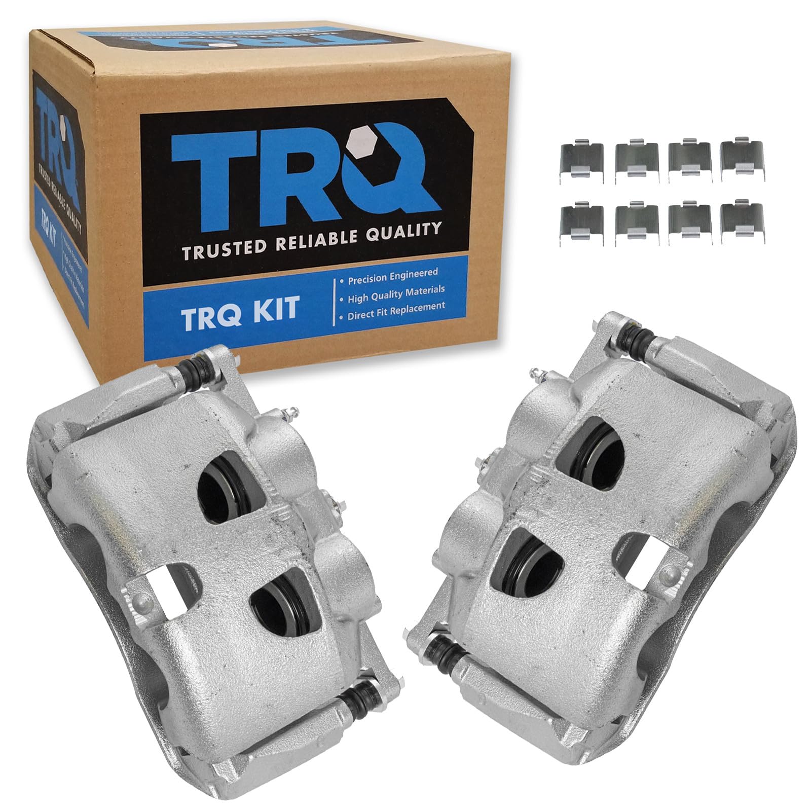 TRQ Front Driver and Passenger Side Brake Caliper Set Caliper Brackets