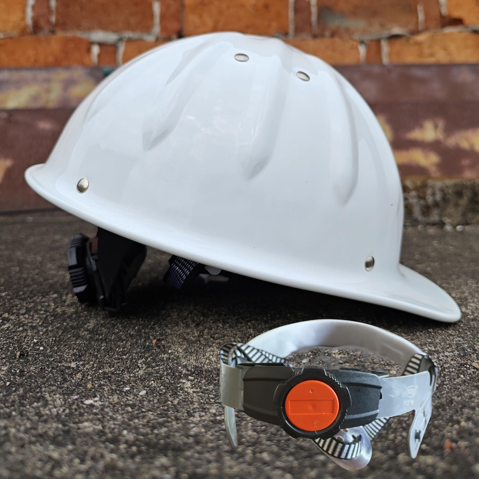 Aluminiumlegierung Bauhelm Weiß 5,1" Hoch Leichter Schutzhelm mit Herausnehmbarem Innenfutter und Integrierter Höhenverstellung Geeignet für Arbeiten in der Höhe und Im Bauwesen