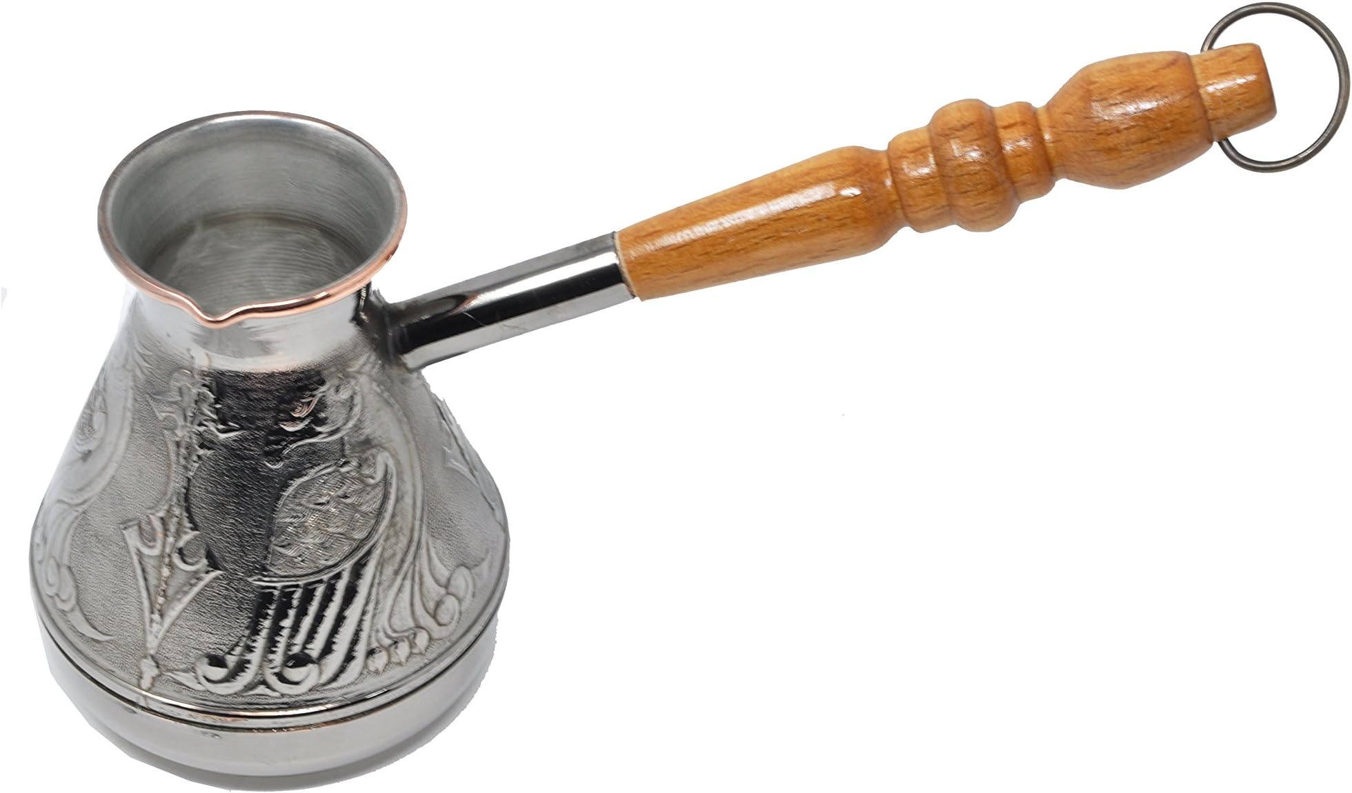 Madacha Metal-Coated Copper Coffee-Pot - Turka - 300 ml - Suitable for All Cooking Devices Except Induction - At Home or for Camping