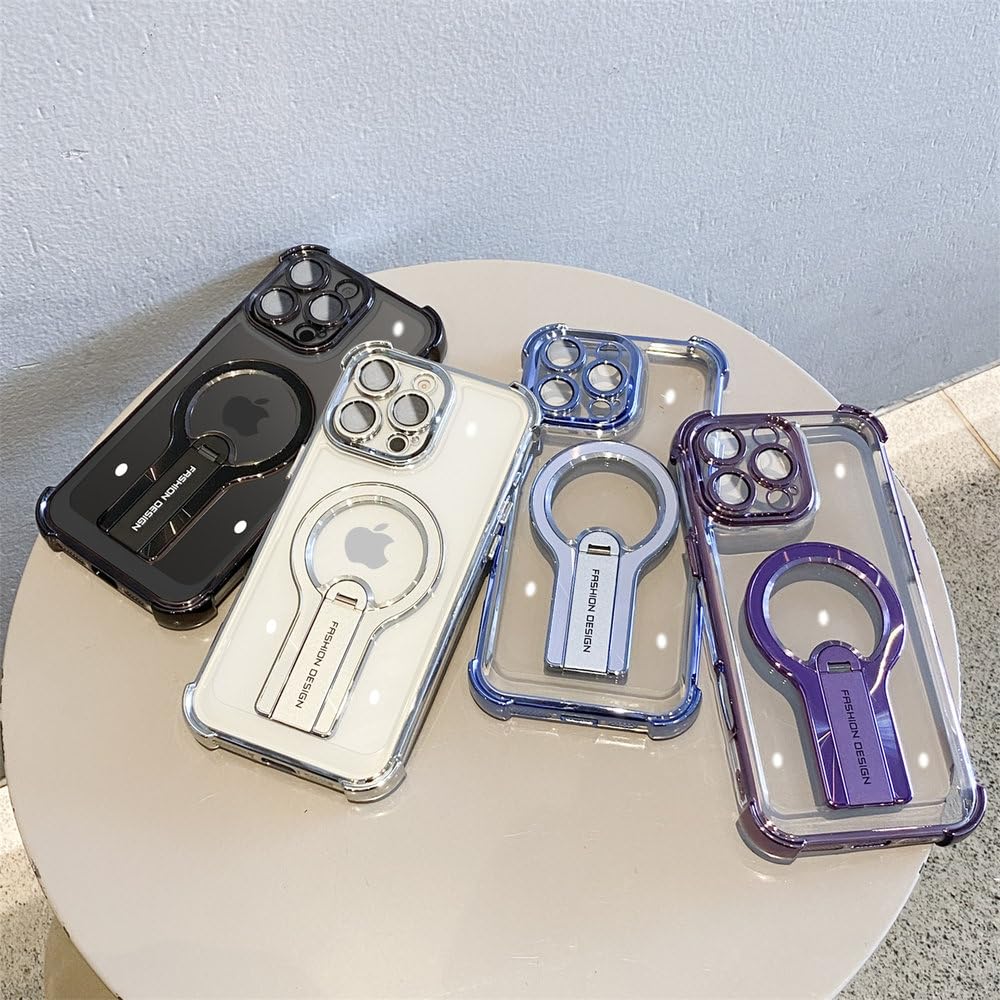 Składane etui magnetyczne do iPhone'a 17 16 15 14 13 12 Pro Max 17 Air 16 15 14 Plus, matowe, odporne na wstrząsy, z ładowaniem bezprzewodowym, fioletowe, do iPhone'a 17 Pro Max