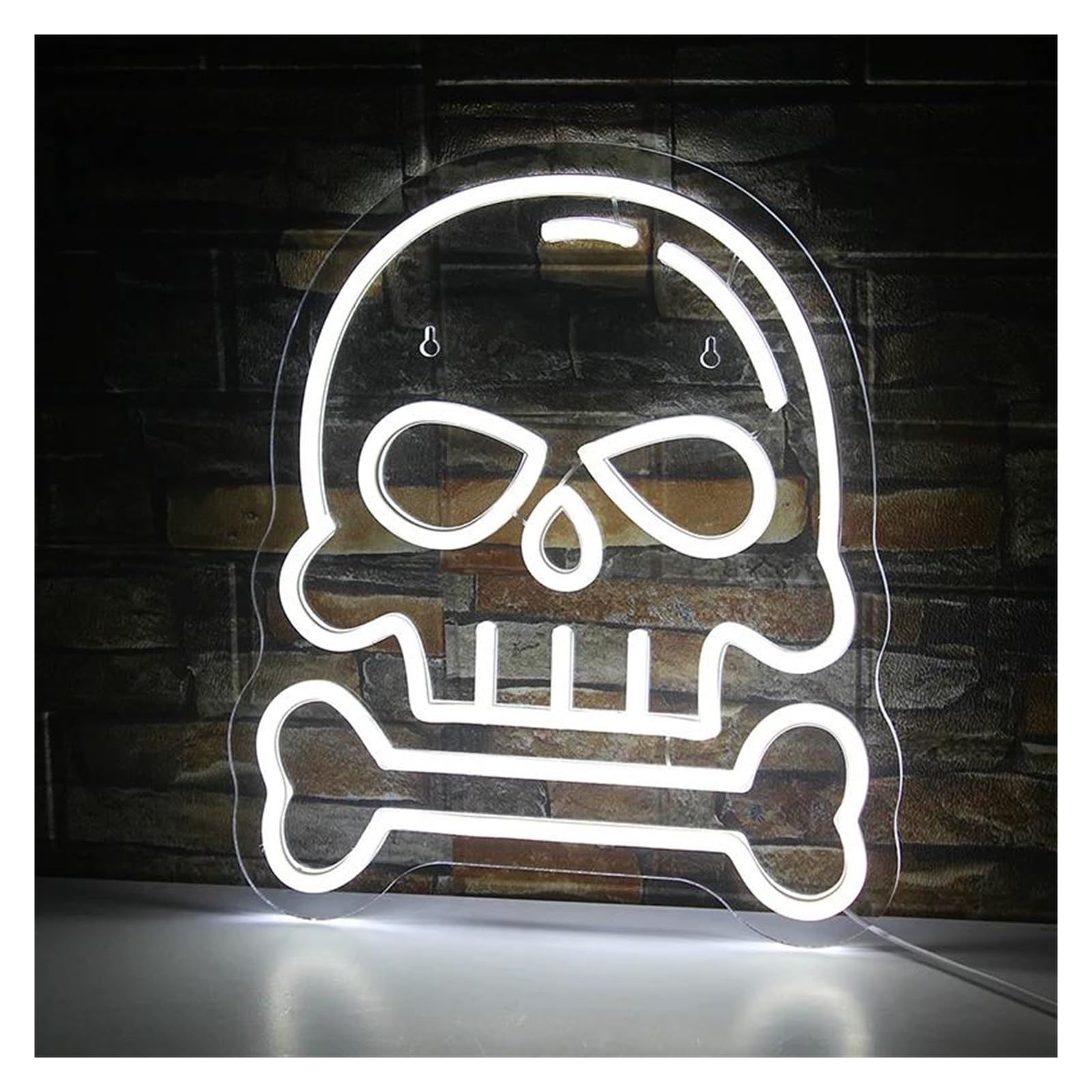 Lemst One Color Signs Lamp Skeleton Neon Sign Lights Skull Design Logo Wall Lamp For Party Bar Club Game Room Decor 37X32cm