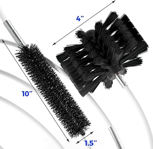 Miniatura 5 de Holikme Cepillo de limpieza de ventilación de secadora de 20 pies, se extiende hasta 20 pies, cabezal de cepillo sintético, uso con o sin taladro