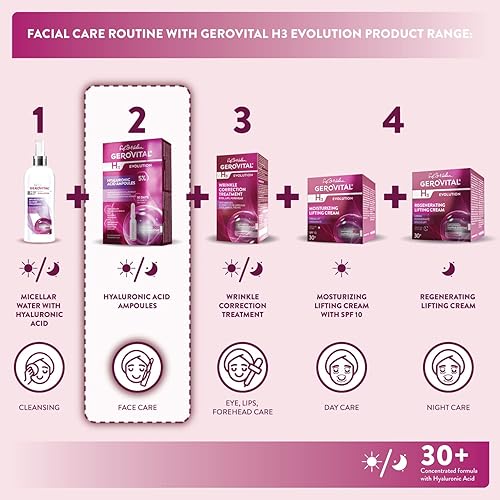 Miniatura 5 de GEROVITAL H3 EVOLUTION Ampollas de ácido hialurónico con superóxido dismutasa para antienvejecimiento 01fl oz x 10