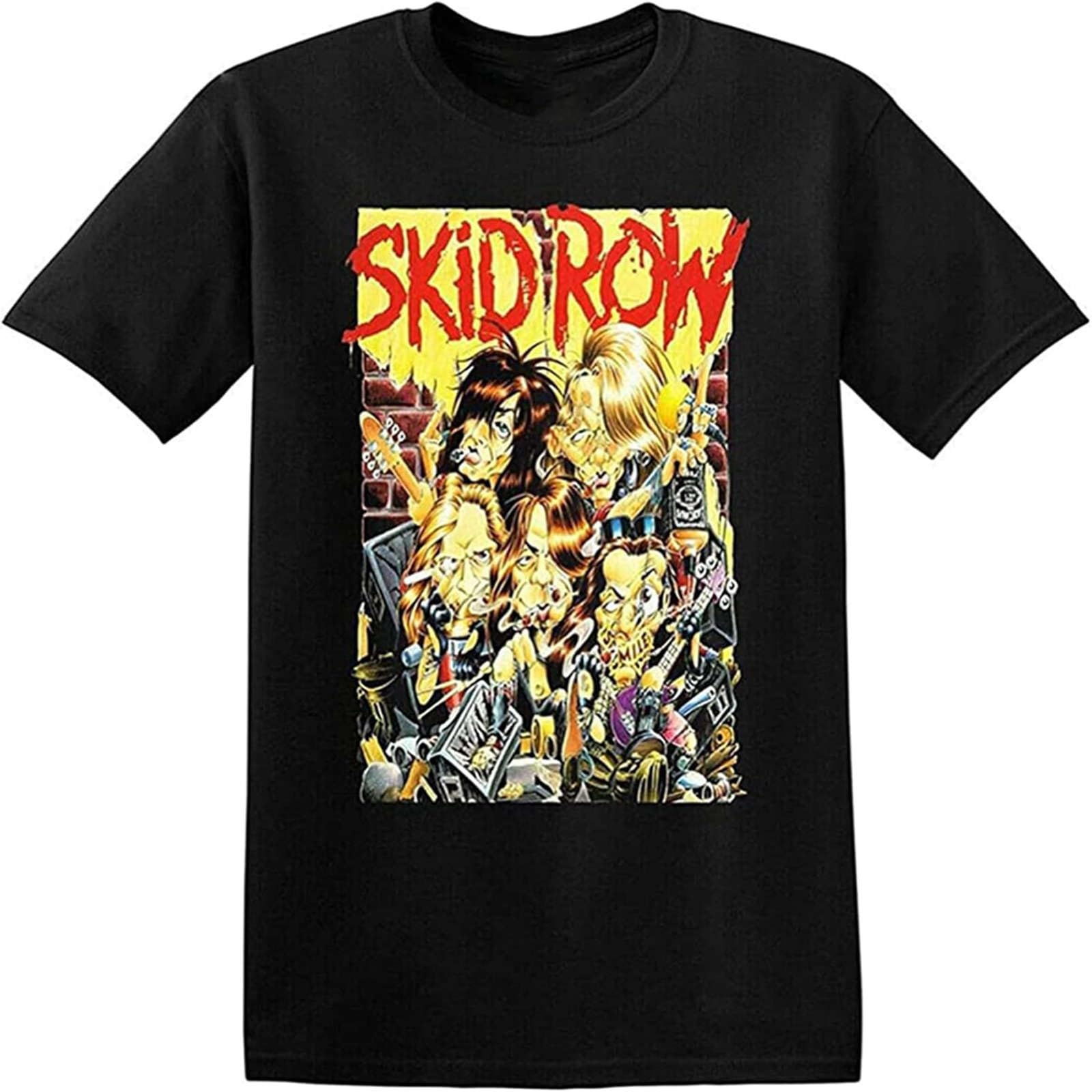 Miss Lilly Men's Black Skid Row B Side Ourselves T Shirt Casual Graphic Comfortable Tees M