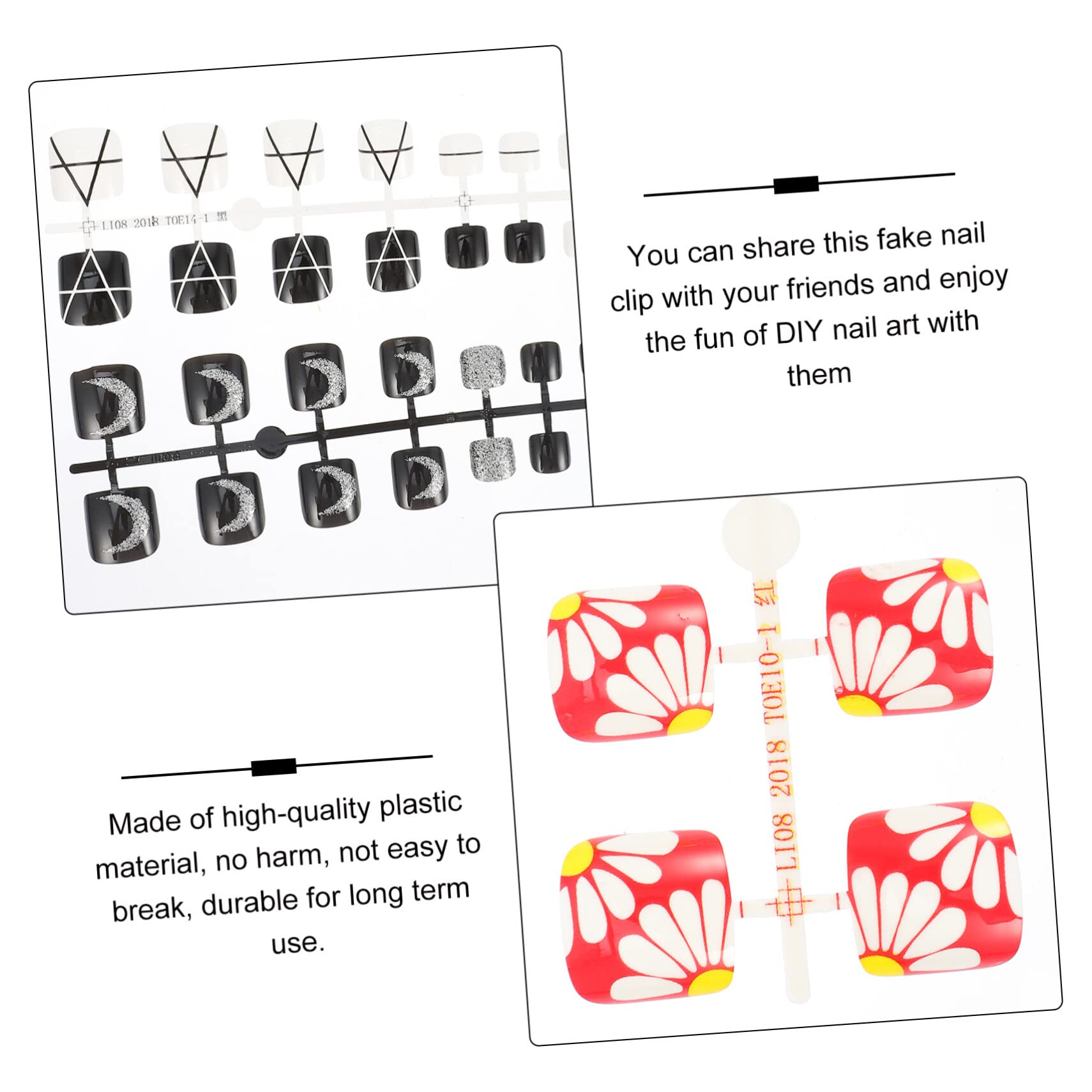 FRCOLOR 25sets Press Toenails Unghie Artificiali Per Piedi Facili Da Applicare Per Eventi Feste e Manicure Fai Da Te
