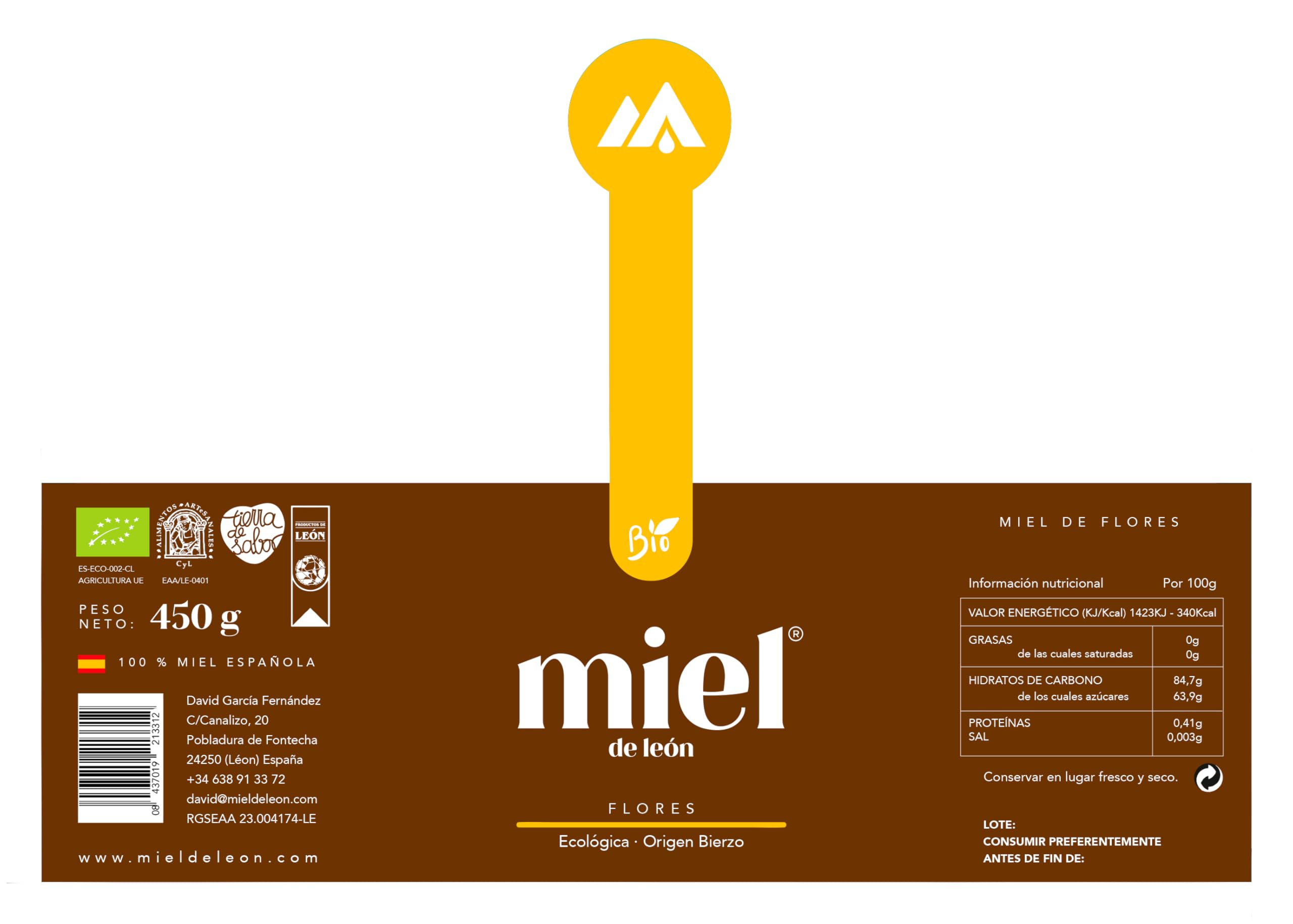 Miele puro d'api. Confezione 6 Mieli 450gr ciascuno. 1) Di fiori. 2) Di Erica e Quercia. 3) Di Castagno. Prodotto artigianale di propria raccolta. Origine: Spagna.