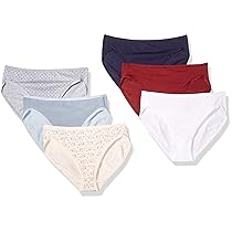 Amazon Essentials Slip Intimo A Gamba Alta In Cotone (Disponibile In Taglia Forte), Traspirante Donna, Pacco da 6, Calda, Colori Freddi, 42
