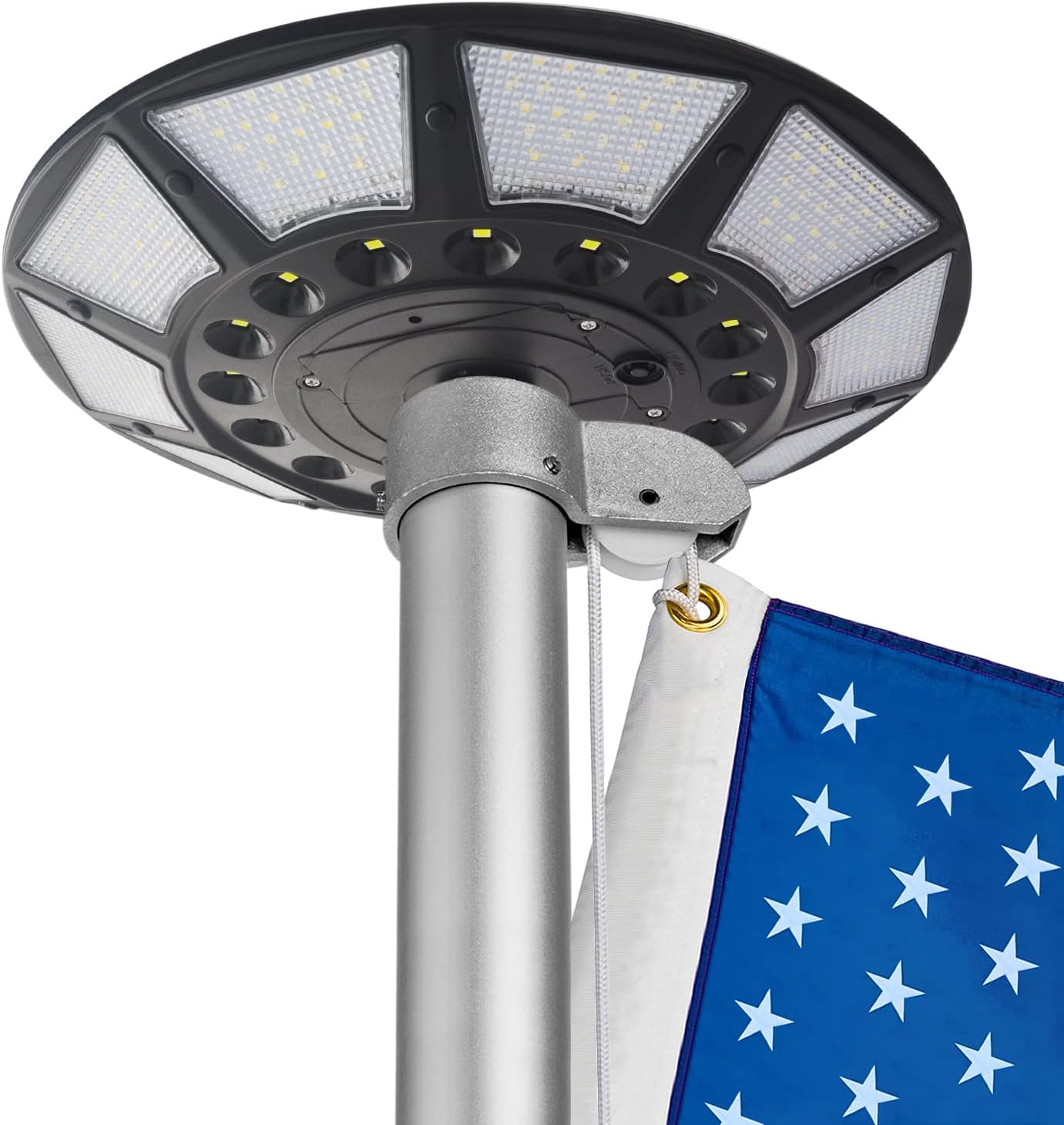 Solar Flag Pole Light Outdoor Dusk to Dawn 266 led Light 4200lm Super Bright Flagpole Lights for Most 15 to 25 Ft In-Ground Flag Poles(Black)