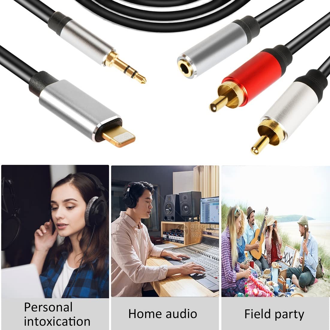 RUIZHI RCA Aux Cable For IPhone, 2-Male RCA To IOS Dominican - View #9