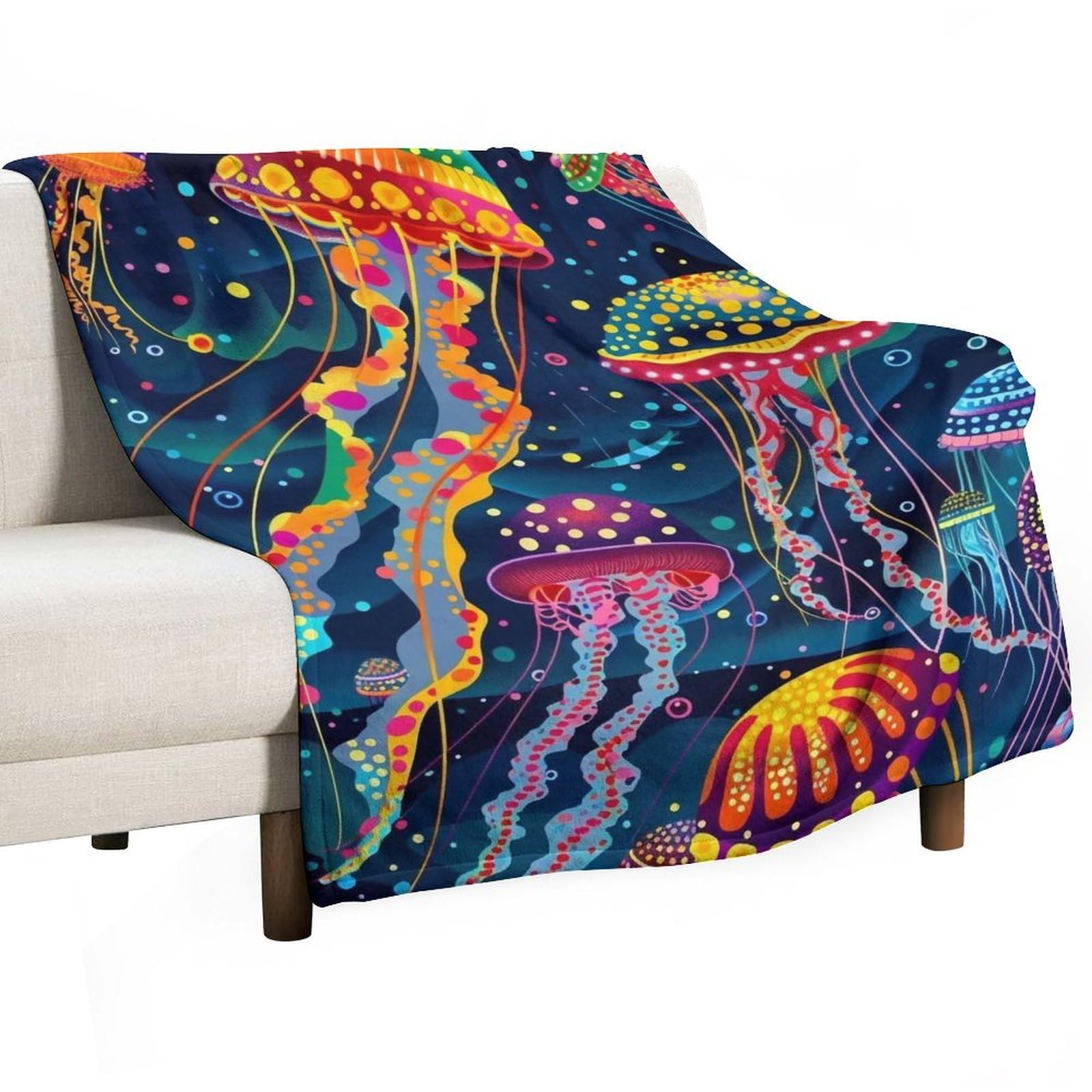 YHGSREUOH Yayoi-Kusama-Jellyfish_04 Flannel Blankets Fleece Soft Throw Lightweight Plush Gifts for Couch, Bed, Cozy Sofa Plush, Chair, Lovers 150x200cm(60x80in)
