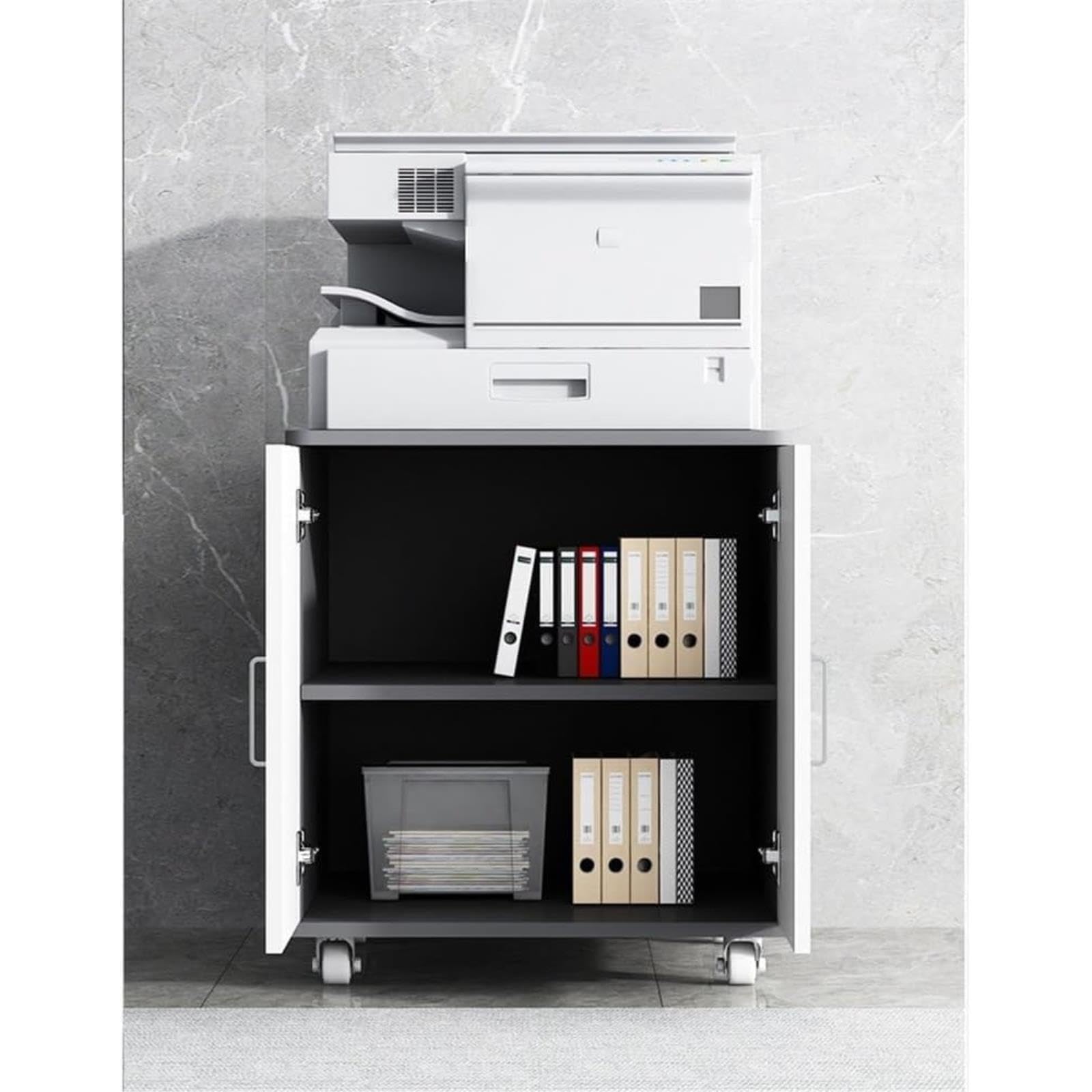Armadio di Stoccaggio, Armadietto Mobile per File per Impieghi Gravosi, Organizer per Ufficio sotto La Scrivania per File, Stampante, Forniture (Gris)