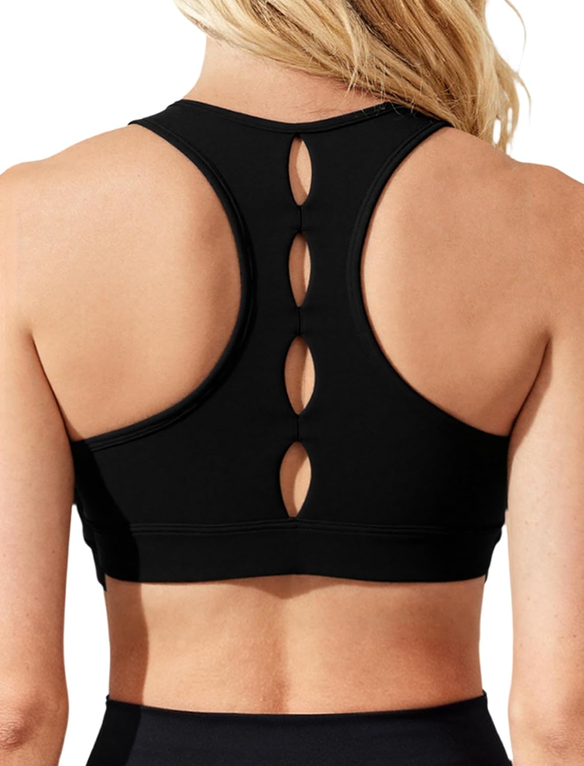 Yvette Yoga Sports Bras for Women Hollow Racerback Light Support Low Impact Paded Bra with Removable Pads