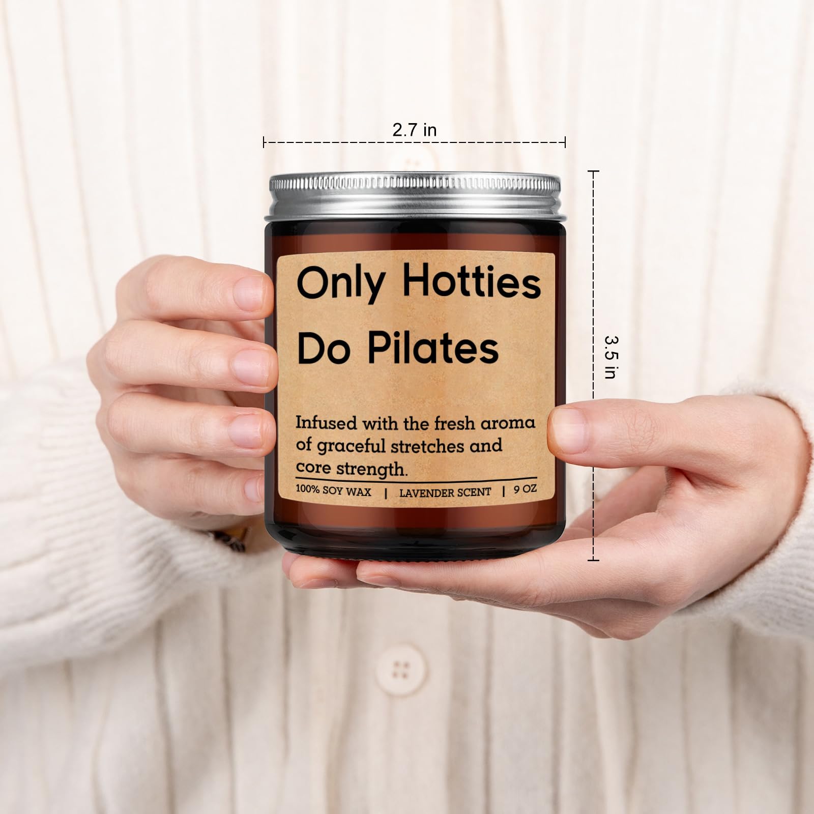 GSPY Scented Candle, Pilates Gifts for Women, Men - Gym, Workout, Fitness Gifts for Friend, Mom - Funny Mothers Day, Birthday, Appreciation Ideas for Pilates Instructor, Reformer, Studio, Lover, Girl