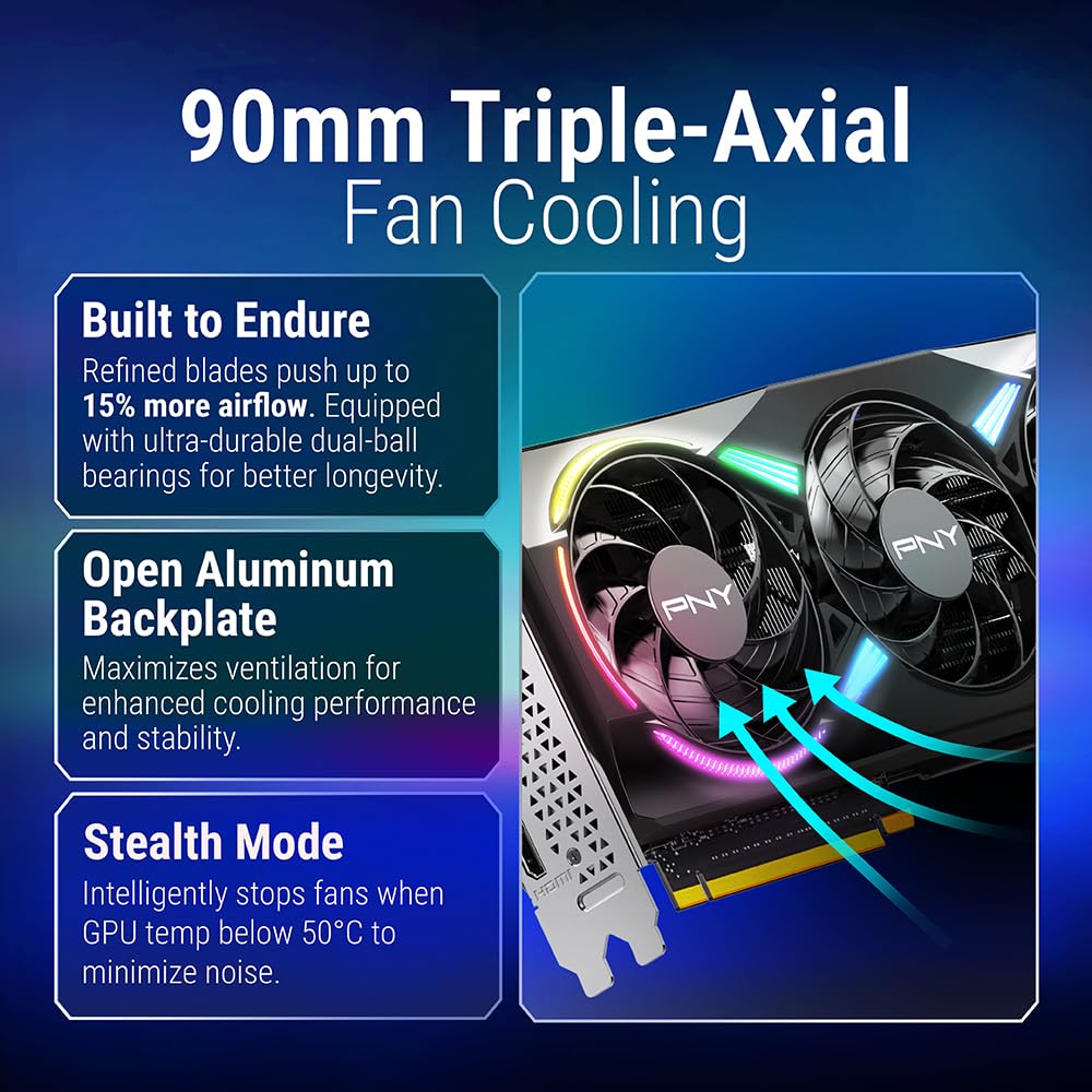PNY Carte Graphique GeForce RTX™ 5070 12GB ARGB OC Triple Fan DLSS 4