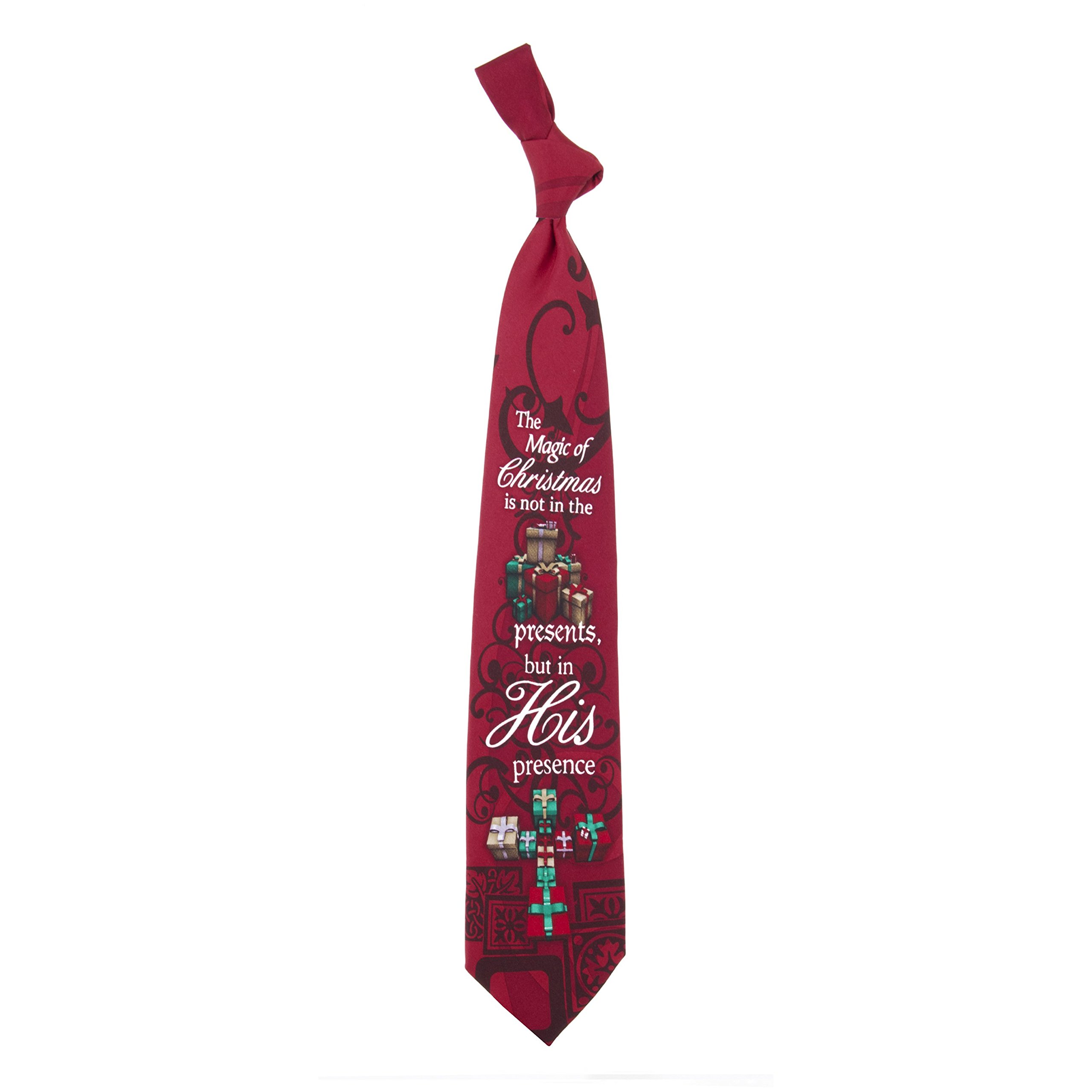 Eagles Wings Men's Finely Crafted Christmas Themed Necktie - His Presence