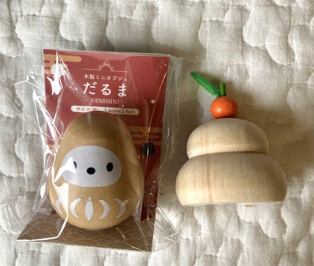 Amazon | 木製だるま&木製鏡餅セット正月飾りセリア | 正月飾り | おもちゃ