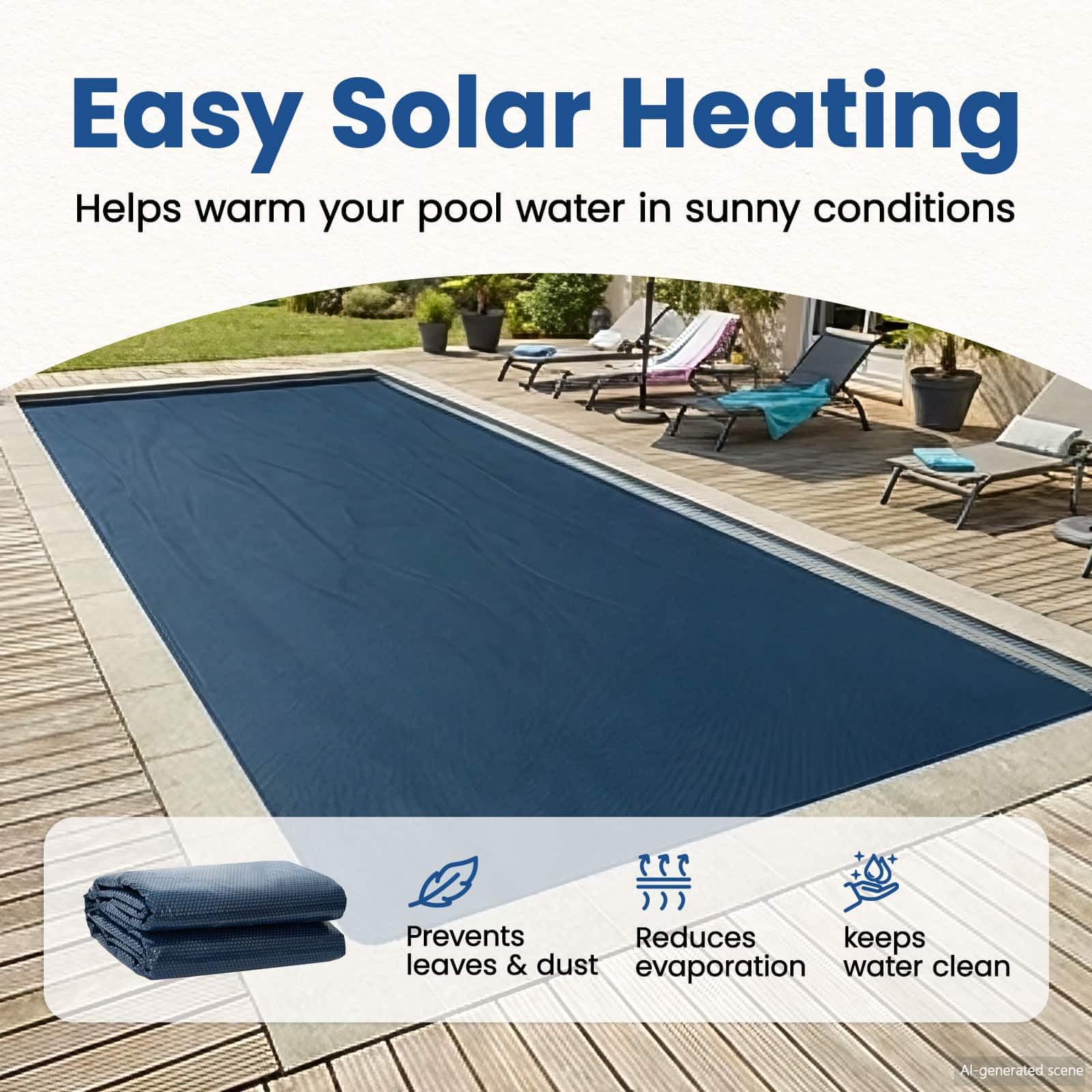 vidaXL Solar Poolabdeckung Hochwertig 488 x 244 cm 200 μm Quadratisch, Quadratische Poolabdeckung, solarbetrieben, leicht, umweltfreundlich, UV-Schutz, passgenau, Outdoor-Zubehör
