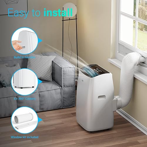 Miniatura 6 de DuraComfort Portable Air Conditioner with Heat and Remote Control 8150 BTU SACCCEC 12000 BTU ASHRAE Cools Up to 450 Square Feet White