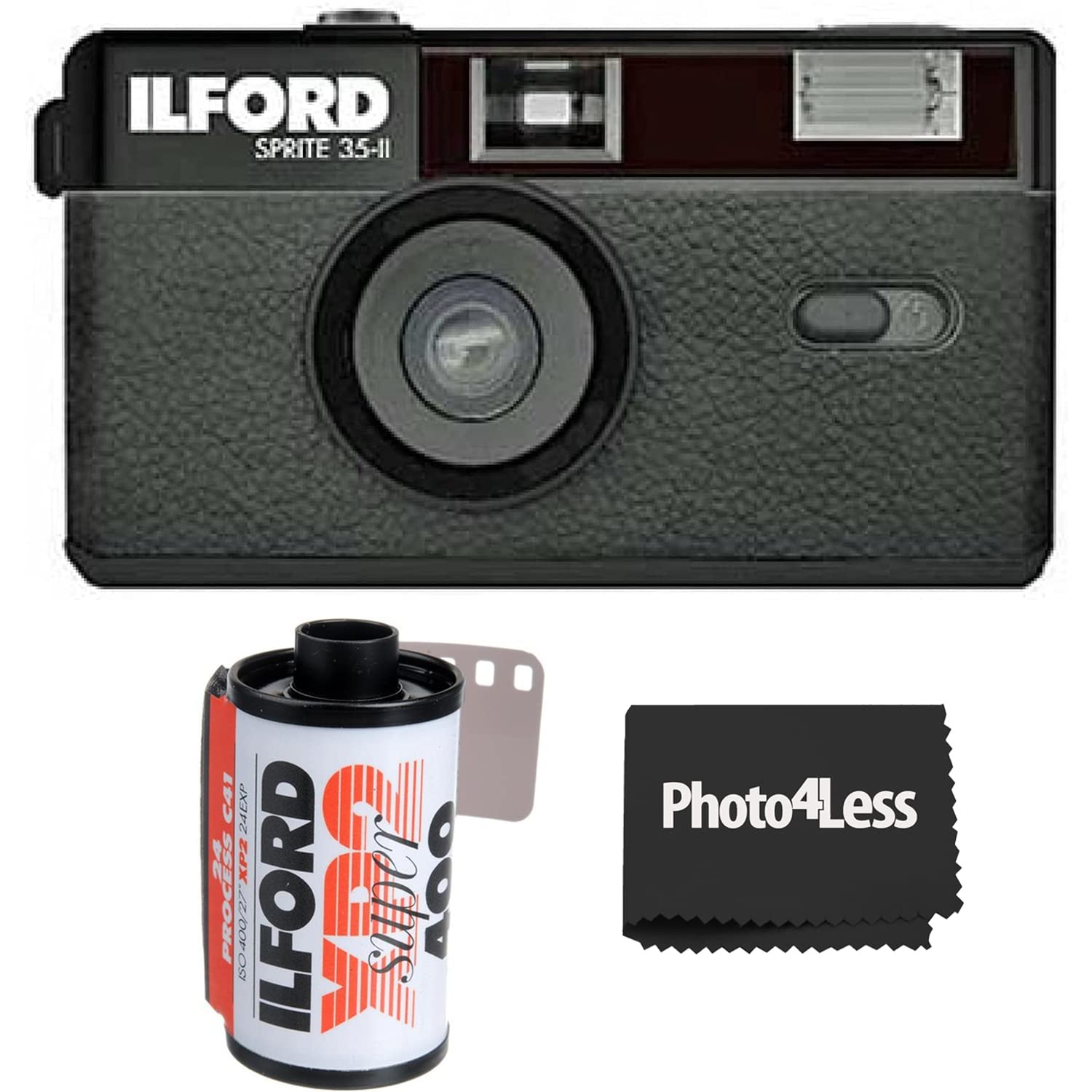 Ilford Sprite 35-II Camera Black + Ilford XP2 400 35mm B&W Film 24 Exposures