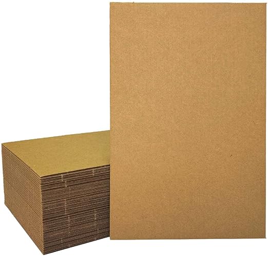 50 Packs 11x14 Inch Corrugated Cardboard Sheets, Premium Brown Kraft Corrugated Pads Cardboard Inserts Bulk Flat for T-Shirts, Shipping, Mailing, DIY Décor and Crafts