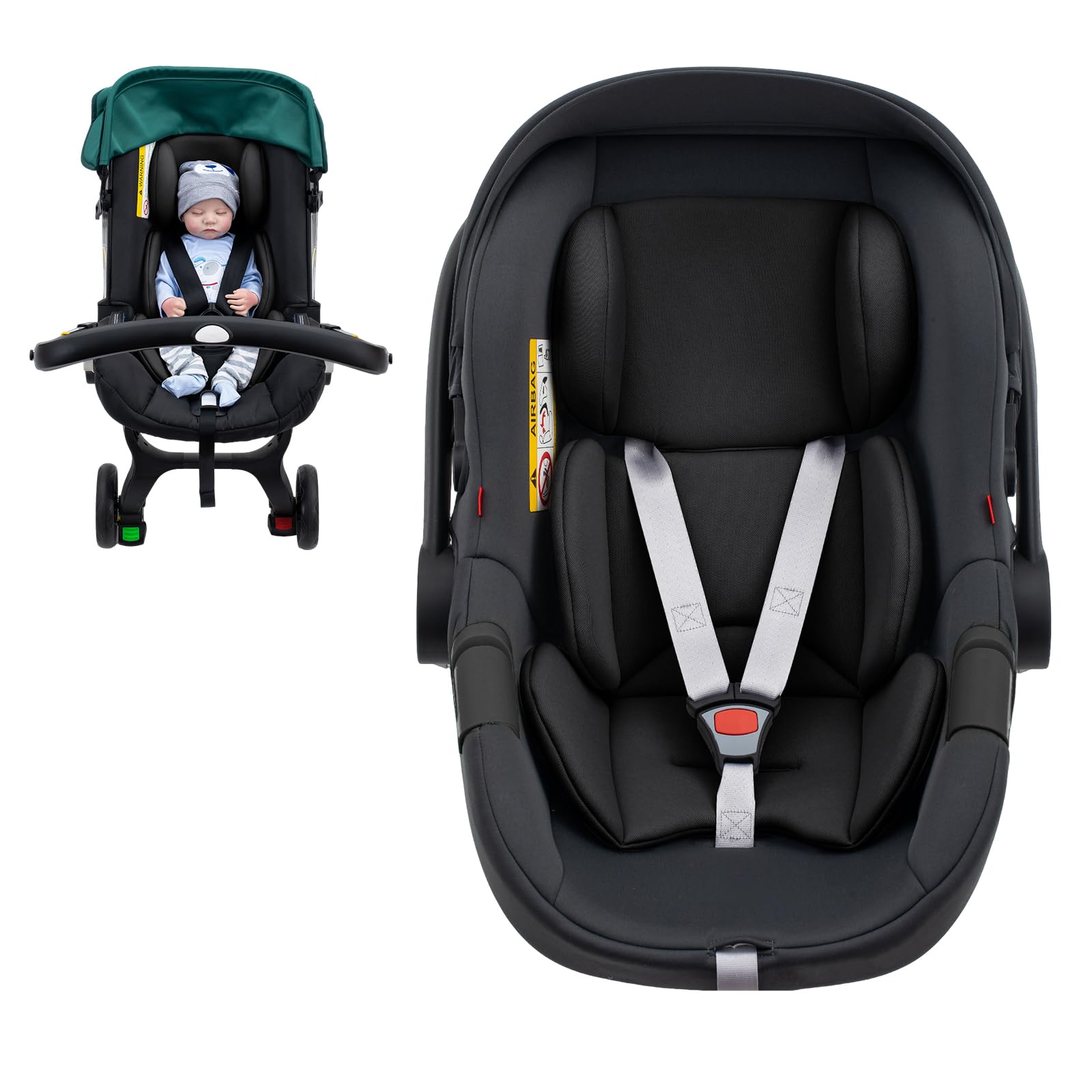 Photo 1 of Infant Car Seat Insert for Doona, Ultra-Thick Baby Car Seat Head Support, Breathable Mesh Baby Car Seat Cushion with Natural Filled Sponge, Universal Carseat Head Support for Preemie to Toddler