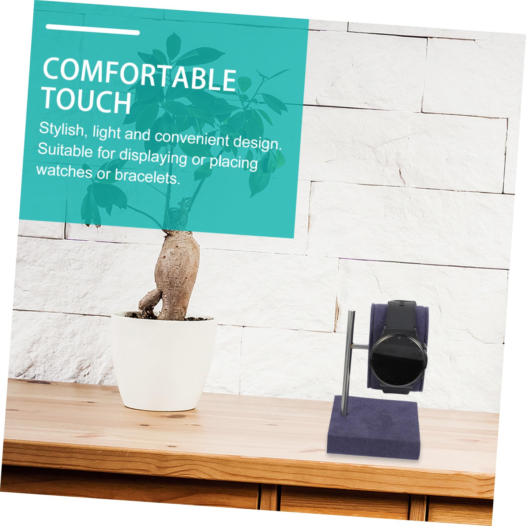 Hemobllo Uhr Display- Ständer Armreif Lagerung Halter Leder Armband Rack Schmuck Turm Organizer für Arbeitsplatte Tisch Top Organisation Champagner