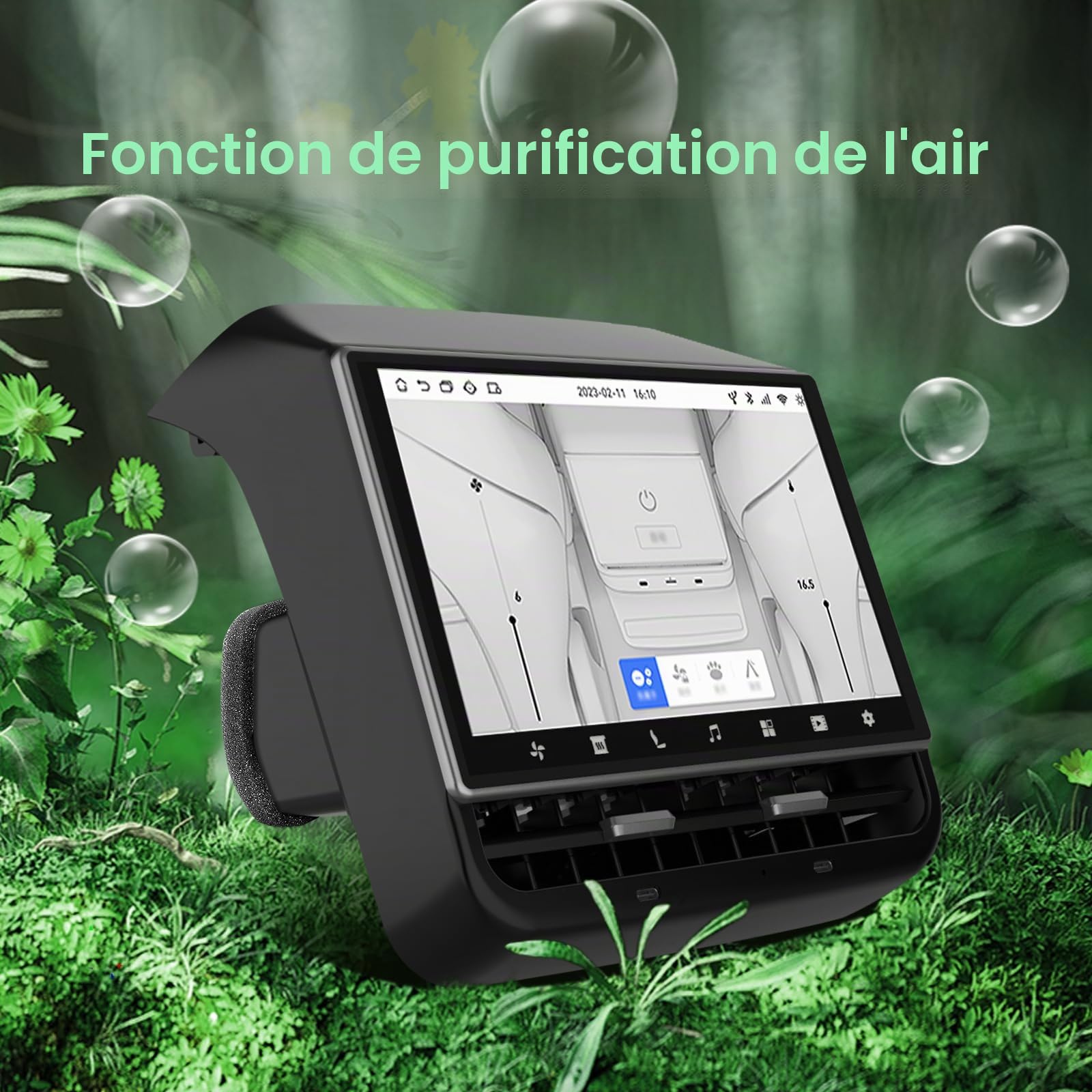 Écran d'affichage arrière de 21,6 cm compatible avec Tesla Model 3 19-23 et Y19-24, Android 13 prend en charge le visionnage de films HD, 4 + 64 G, 8 cœurs, prend en charge le réglage du siège