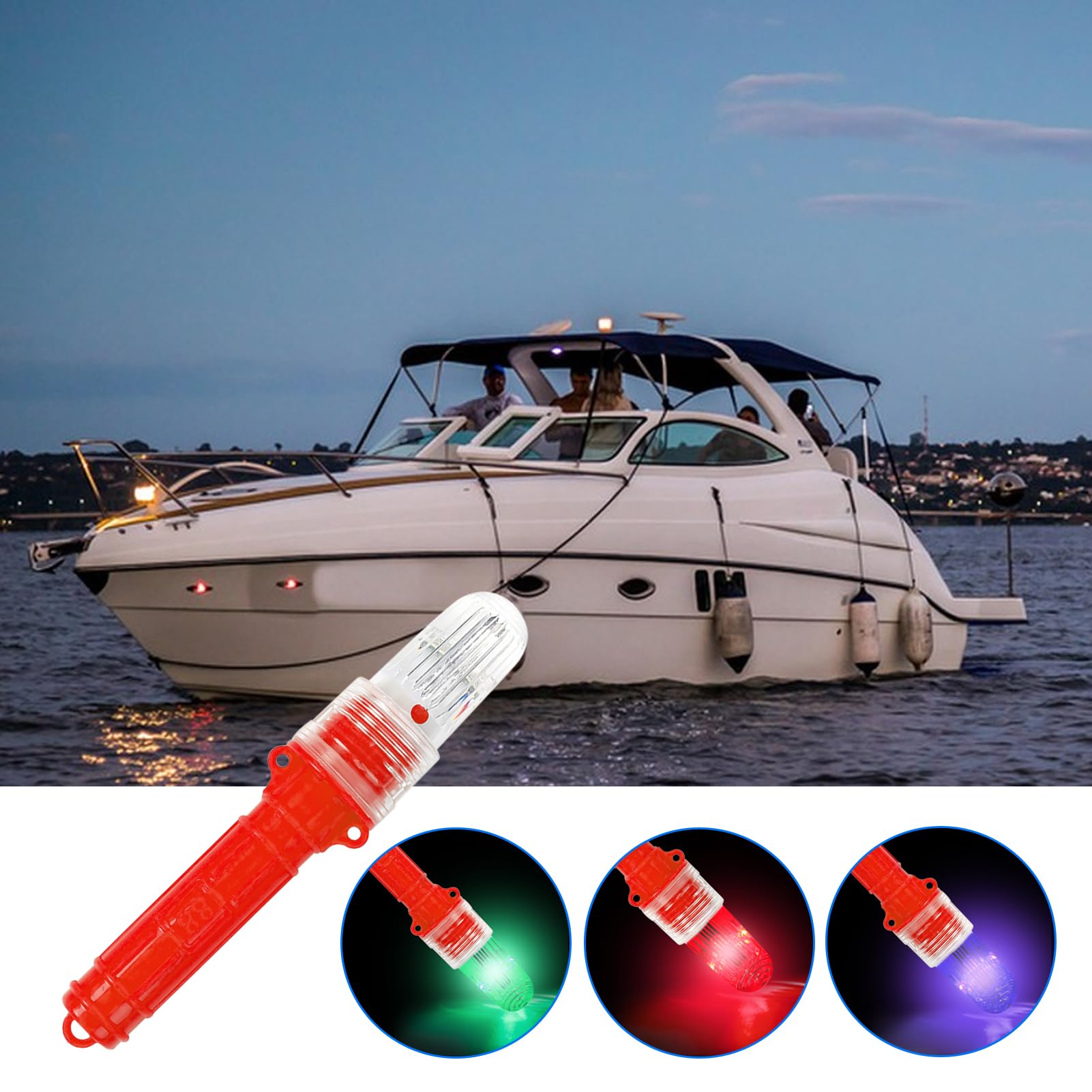 Fuoco Stroboscopico LED - Lampada di segnalazione per boa di posizione, lampada lampeggiante di avvertimento per reti da pesca e illuminazione di posizionamento marittimo