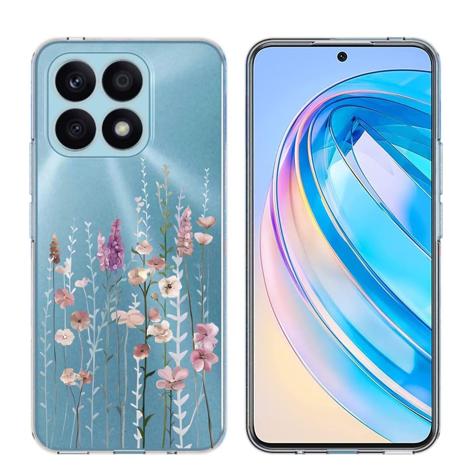 Custodia Per Honor X8a Con Motivo A Rilievo - Cover TPU Trasparente Antiurto, Ultrasottile 1,35 Mm, Supporta Ricarica Wireless - 2