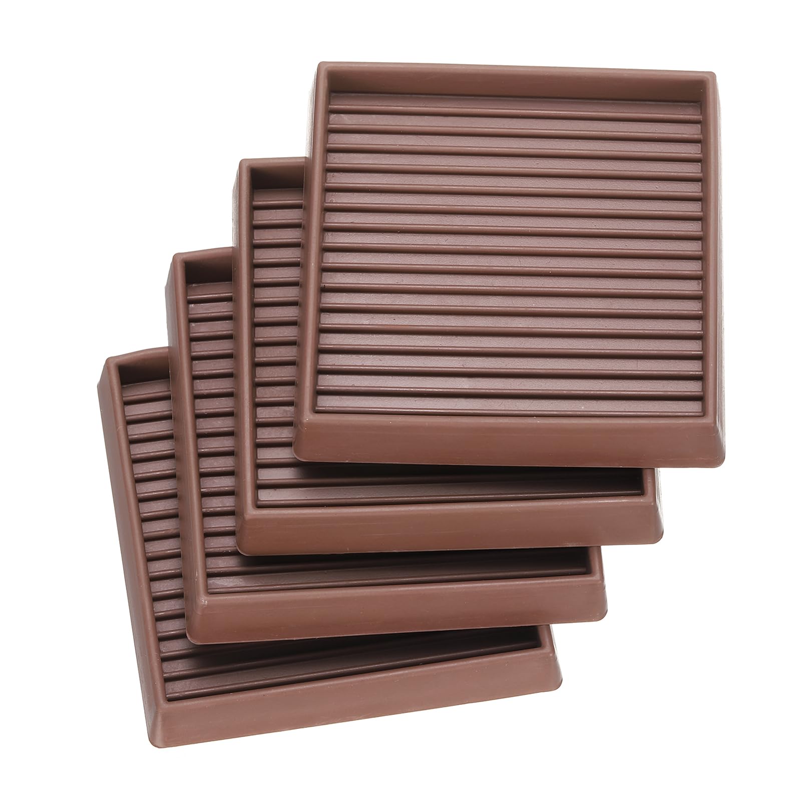Protectores para patas de silla de goma marrón con tiras antideslizantes