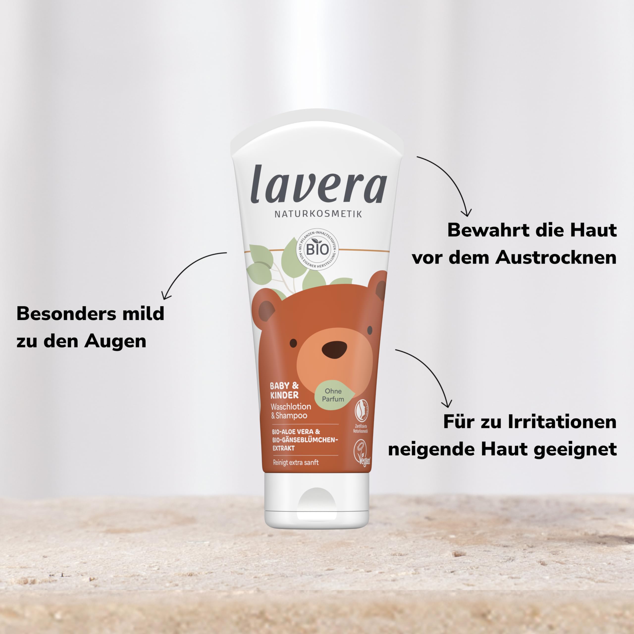 lavera Balsam do mycia niemowląt i dzieci – delikatny dla skóry – delikatne czyszczenie – bez substancji zapachowych i konserwantów – wegańskie – naturalny kosmetyk – 200 ml
