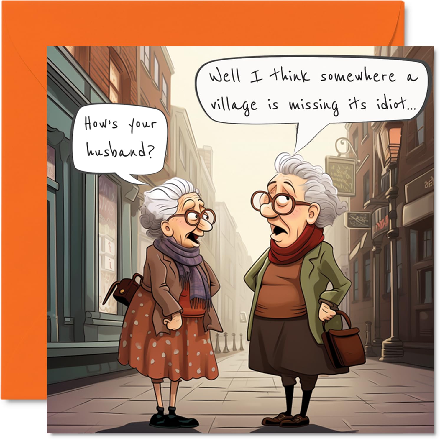 Funny Birthday Cards for Women Her - In Town - Happy Birthday Card for Mum Sister Daughter Nan Grandma Sister Cousin Auntie, 145mm Rude Joke Humour Ladies Greeting Cards