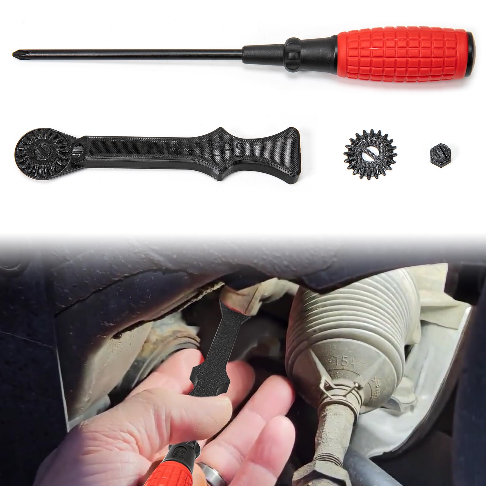 EPS Recall Cap Starter Tool Compatible with Honda Acura, 10 Minutes to Remove Steering Threaded Cap, Efficient Grease Addition, With Phillips Screwdriver and Spare Gear Kit
