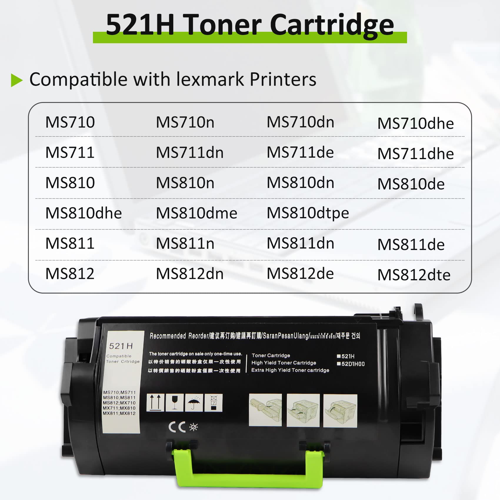 Amazon.co.jp: 521H トナーカートリッジ 52D1H00 トナー lexmark MS810