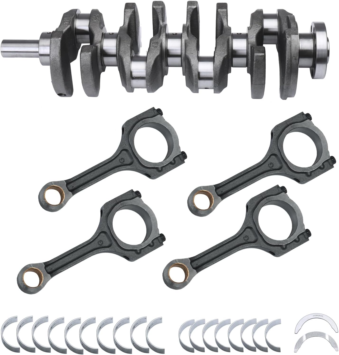 23111-2G200 Engine Rebuild Overhaul Kit w/Crankshaft & Con Rods For 2010-2020 Kia Forte Rondo Sportage Hyundai Tucson Sonata Santa 2.4L