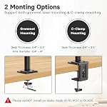 Redbat Moniteur et support de support pour ordinateur portable, Arme de moniteur entièrement réglable avec bac ventilé pour 13" à 32" LCD Écrans et carnet de notes jusqu'à 16", Ça tient jusqu'à 22lbs, VESA Compatible, Options de montage double