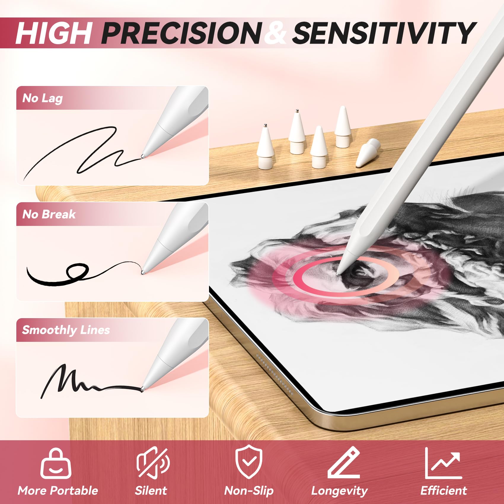 Amazon.co.jp: Apple Pencil用交換用チップ 6個パック ニードル