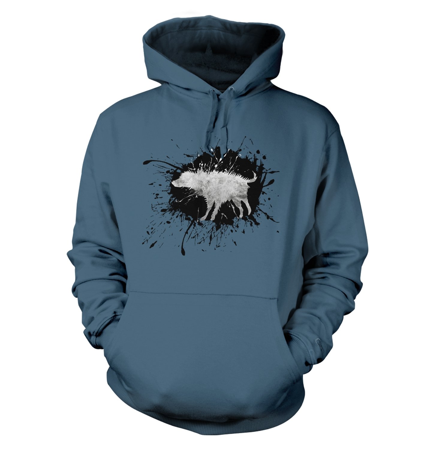 Banksy By Big Mouth Men's Airforce Blue Banksy Wet Shaking Dog Hoodie - X Large (48" Chest)
