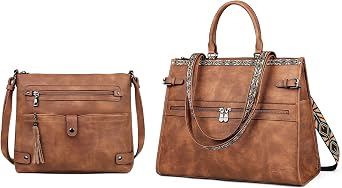 FADEON Crossbody Bags Purses for Women & Laptop Bag Brown Collection