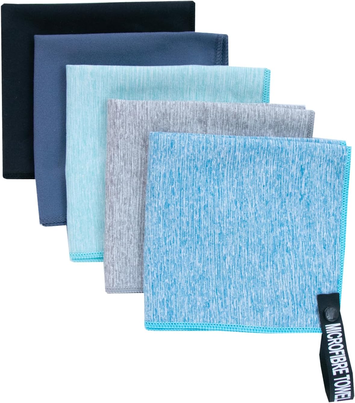 Microfiber Sweat Absorbing Handkerchief Gym Towel Hankies 5 Pack