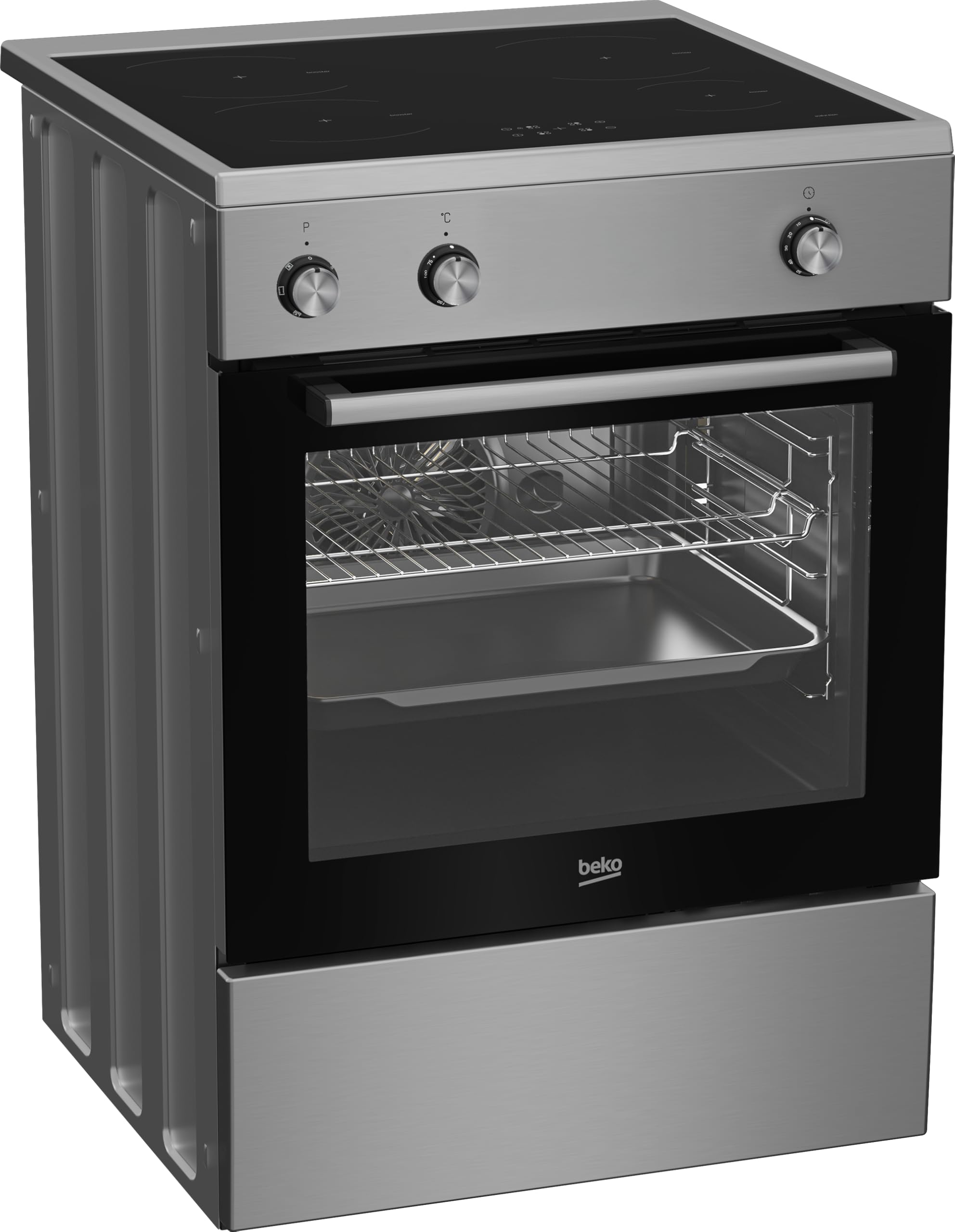 Beko FBE69100X Cucina a Libera Installazione 60x60 cm, Piano a Induzione 4 Zone, Forno Multifunzione 72 L Classe A, Inox, HidroClean - 2