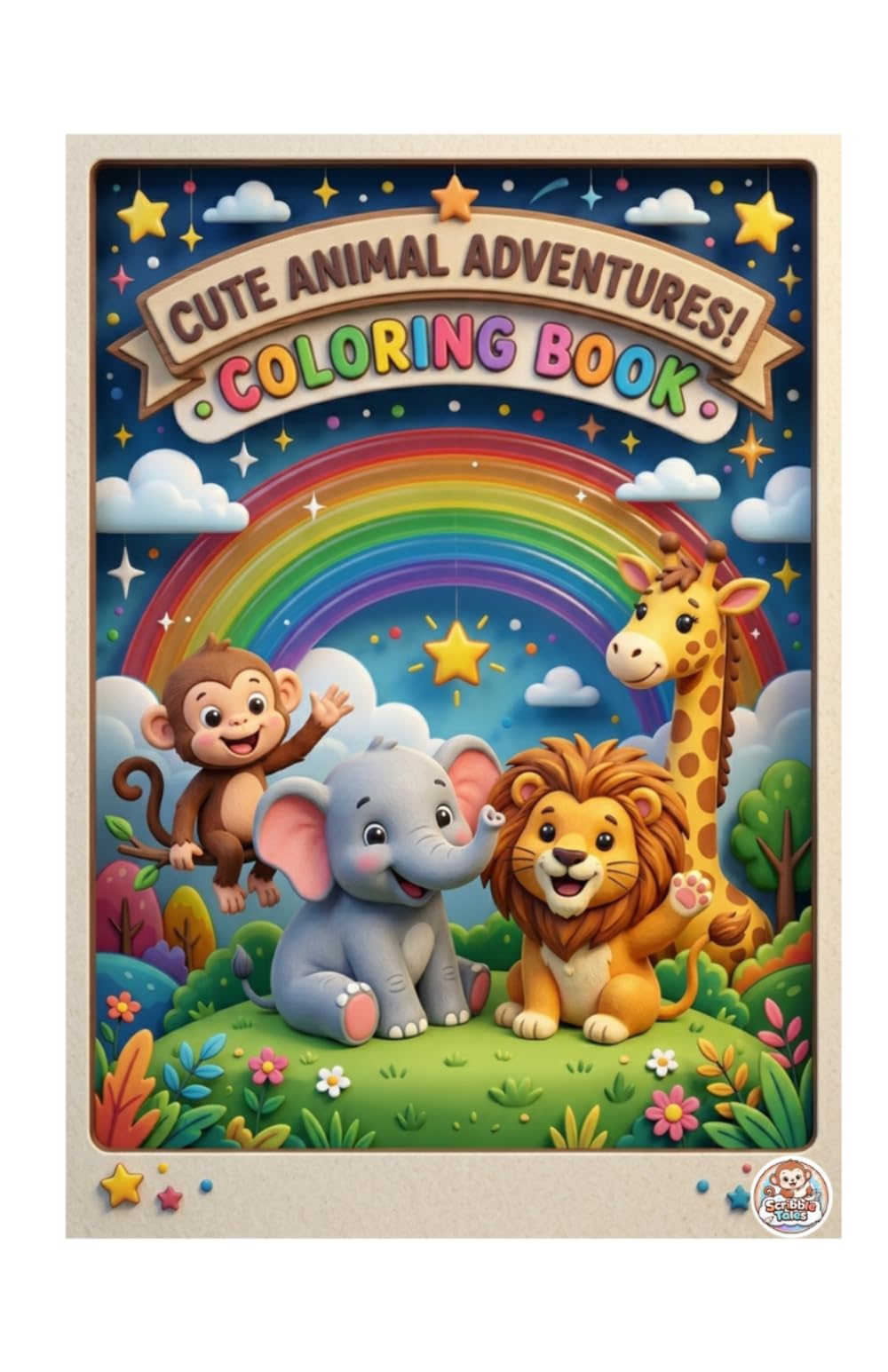 Cute Animal Adventures Coloring Book for Toddlers and Kids Ages 2-4, 4-8 | Fun & Easy Designs with Lions, Elephants, and More!: Adorable Animal Friends: From a waving monkey to a cute lion