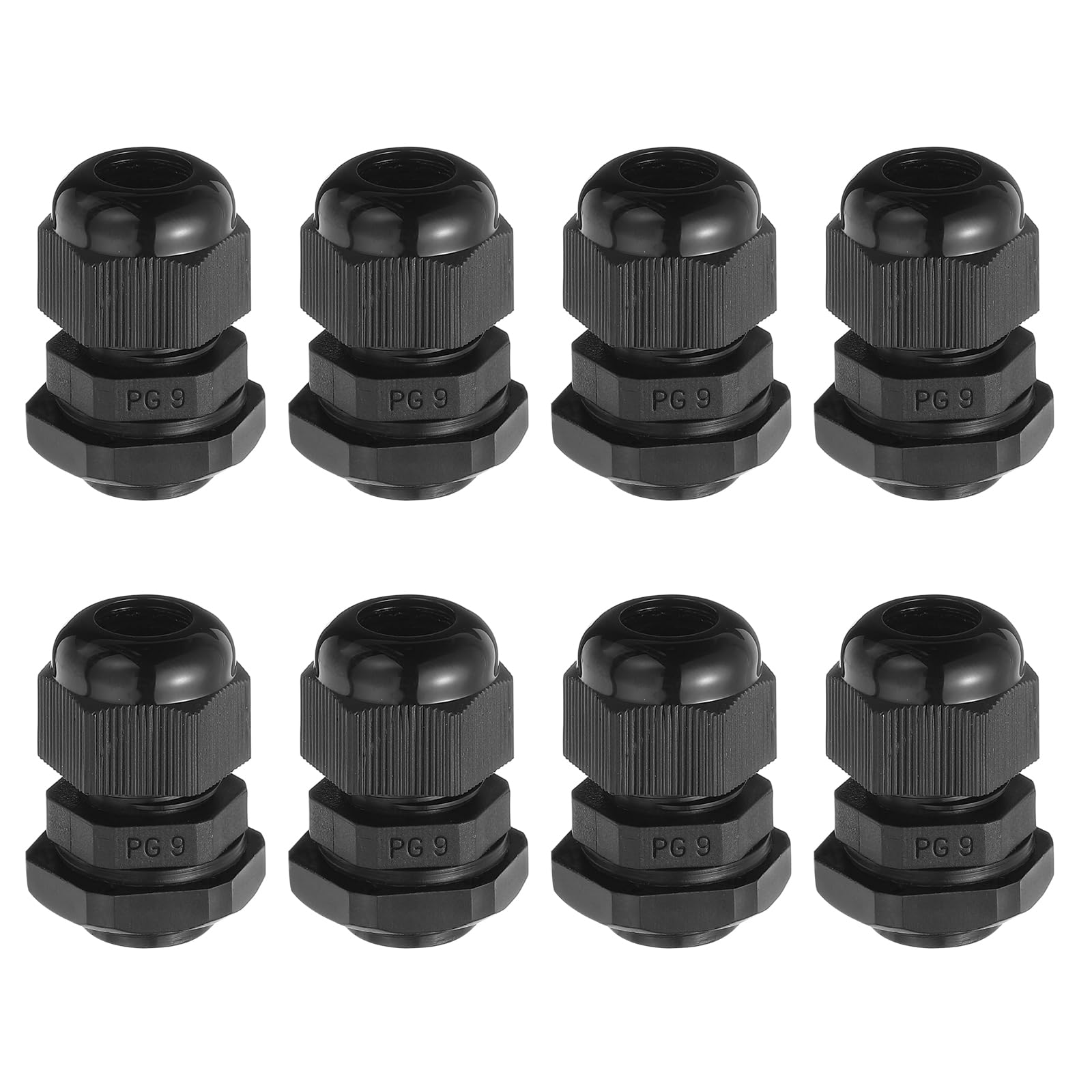 sourcing map 8 Pcs PG9 Cable Gland, 4-8mm Wire Hole Strain Relief Joint for Cable Fixing, Wiring, Repairing, Gland Replacement, Electrical Appliances, White