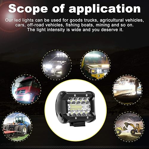 Miniatura 6 de 8 cápsulas LED, barra de luz de 4 pulgadas y 60 W, 4 unidades combinadas de inundación puntual, trabajo de triple fila, 6000 lúmenes, lámparas