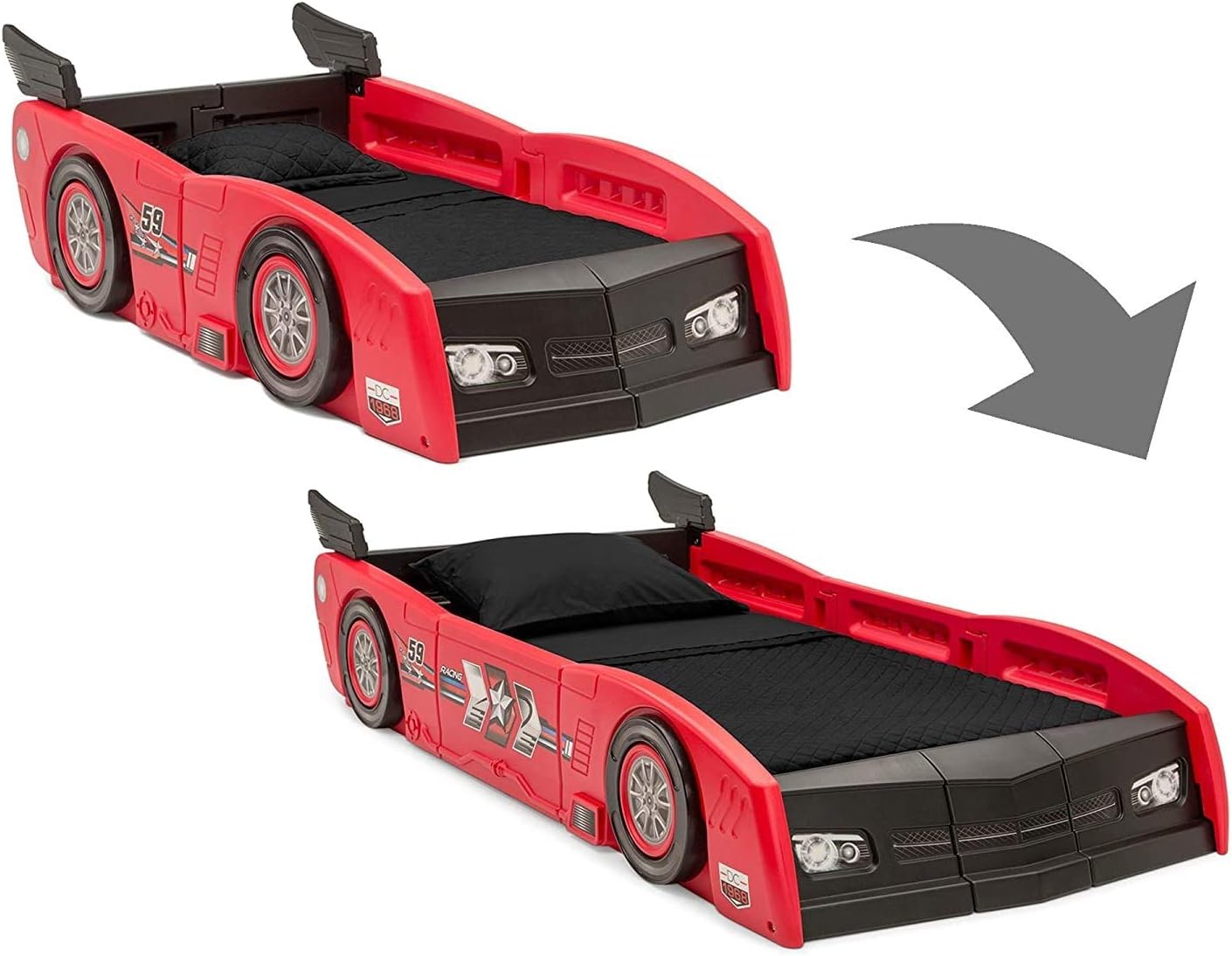 Delta Children Grand Prix Race Car para niños y Cama Doble, Rojo, Twin
