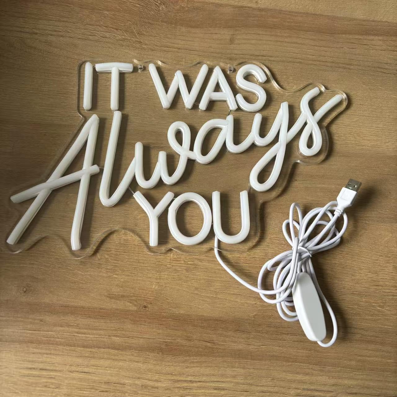 It Was Always You Neon Sign,Wedding Neon Sign by 5V USB Powered Wedding Decor Bedroom Home Wall Decor Sign Engagement Gifts - Image 2