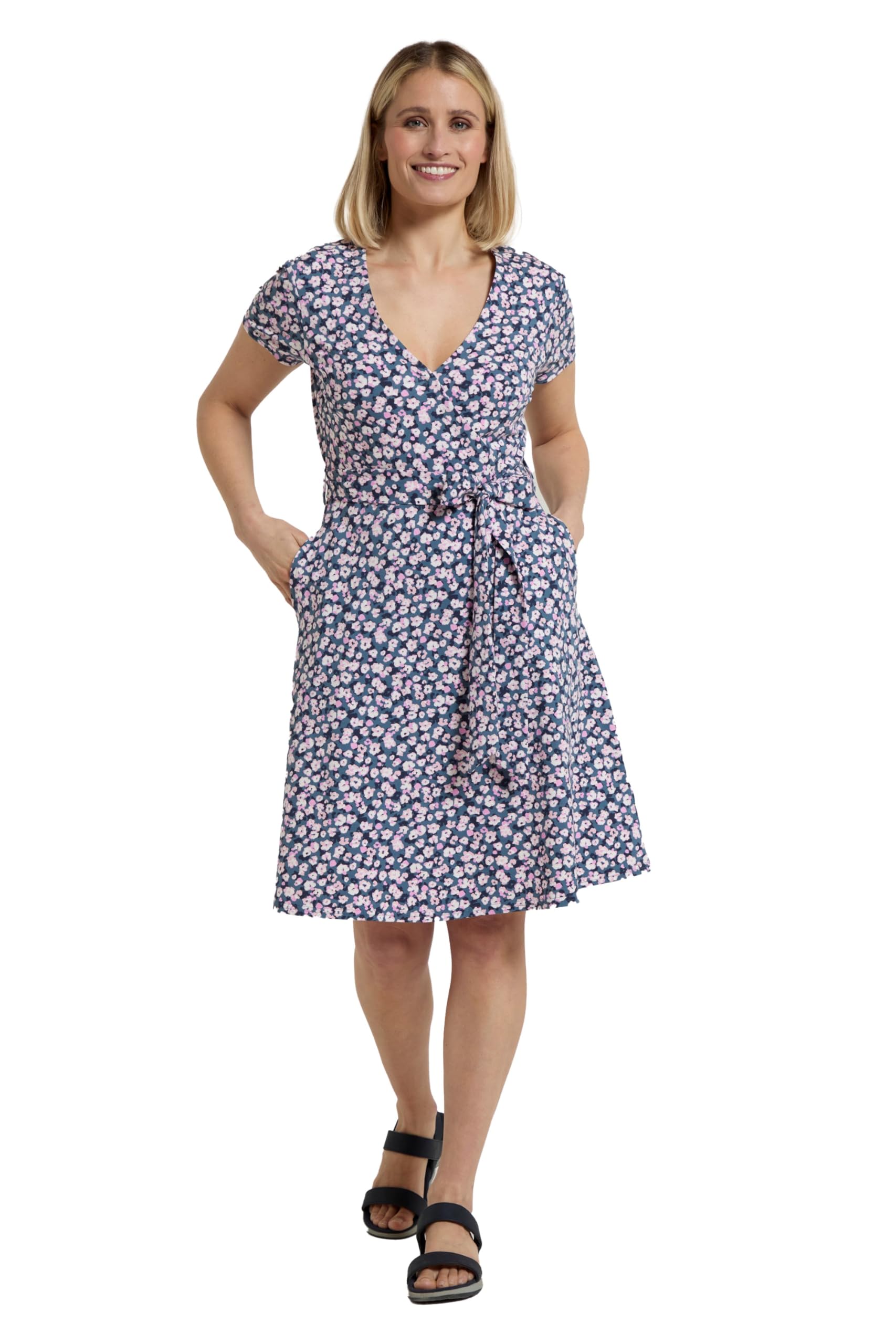 Santorini Womens UV Jersey Wrap Dress - Grey